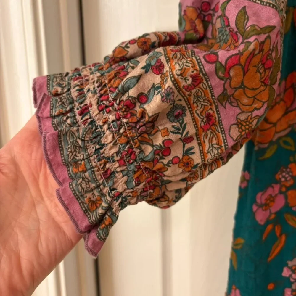 Natural Life Nova Maxi Dress, Teal Riviera Floral XL - Picture 6 of 8